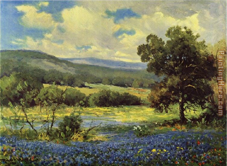 Fields of Blue painting - Robert Wood Fields of Blue art painting